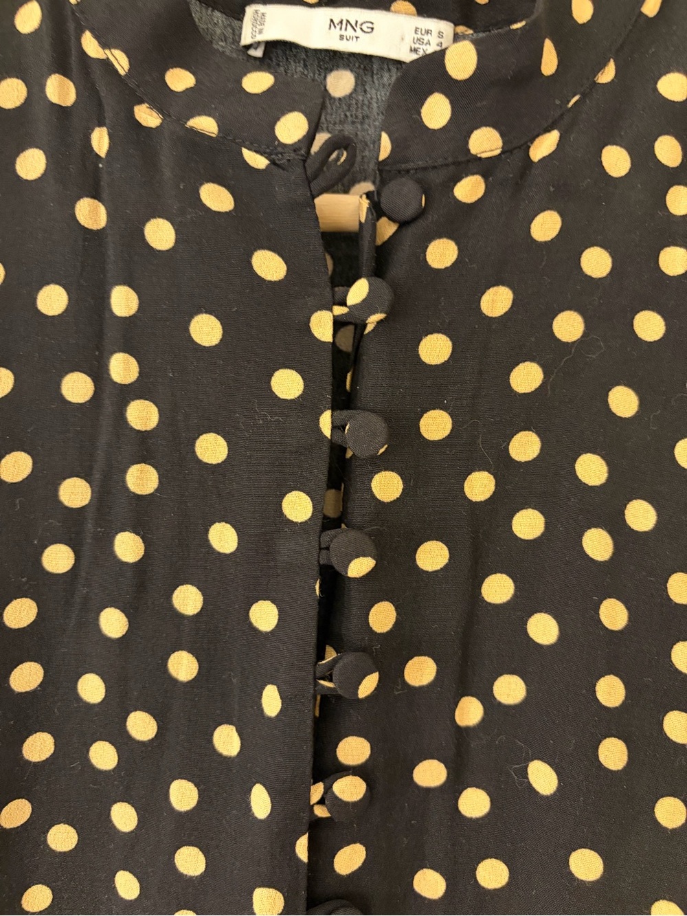 Mango Black Dress with Yellow Polka Dots - Picture 2 of 5